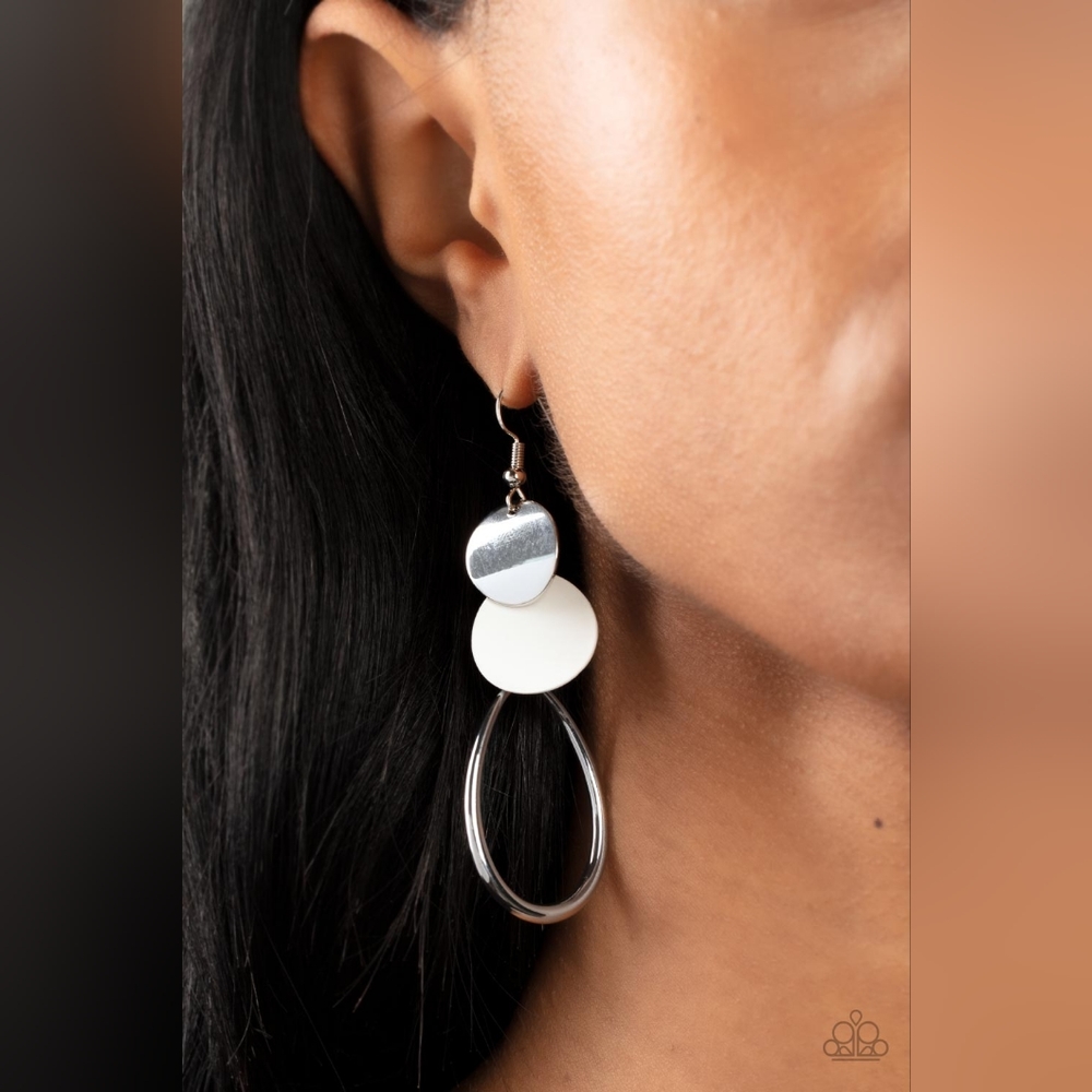 Retro Reception - White Earrings
